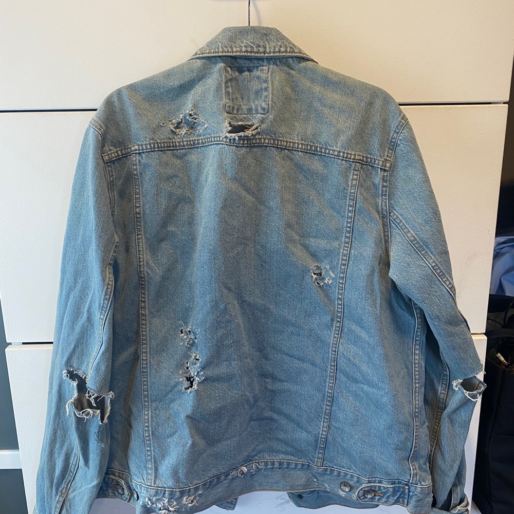 Distressed Light Wash Jean Jacket